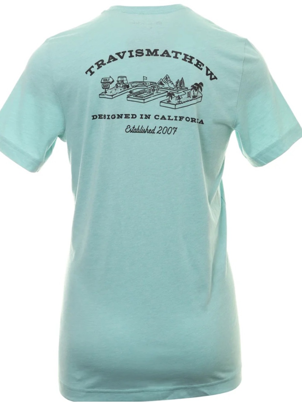 Travis Mathew Heather Turquoise Logo Tee